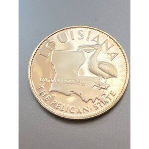 Franklin Mint State of Union Sterling Silver Coin Louisiana Commemorative Coin